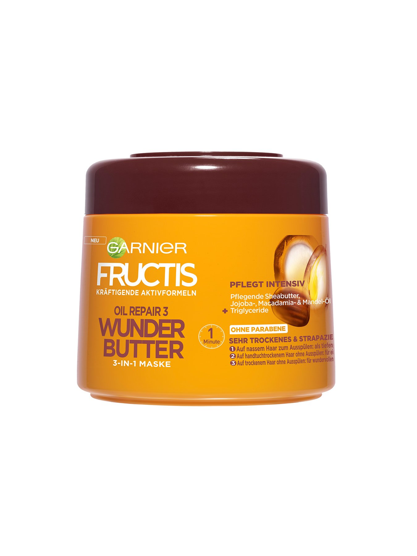 Maske-Fructis-Oil-Repair-3-Wunder-Butter-300ml-Vorderseite-Garnier-Deutschland-gross